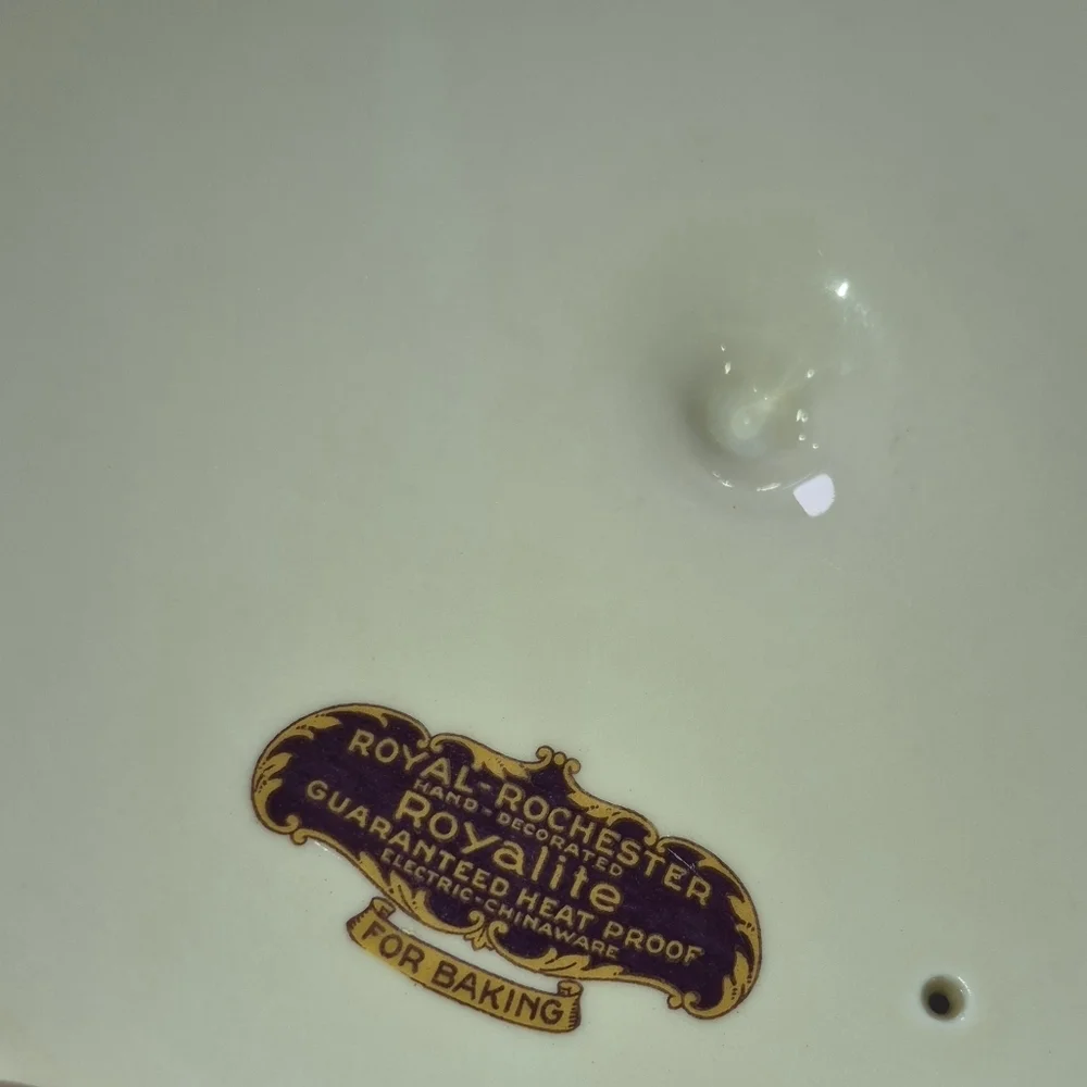 Royal Rochester Baking Dish, w/ Hand Painted Floral Design -Vntge